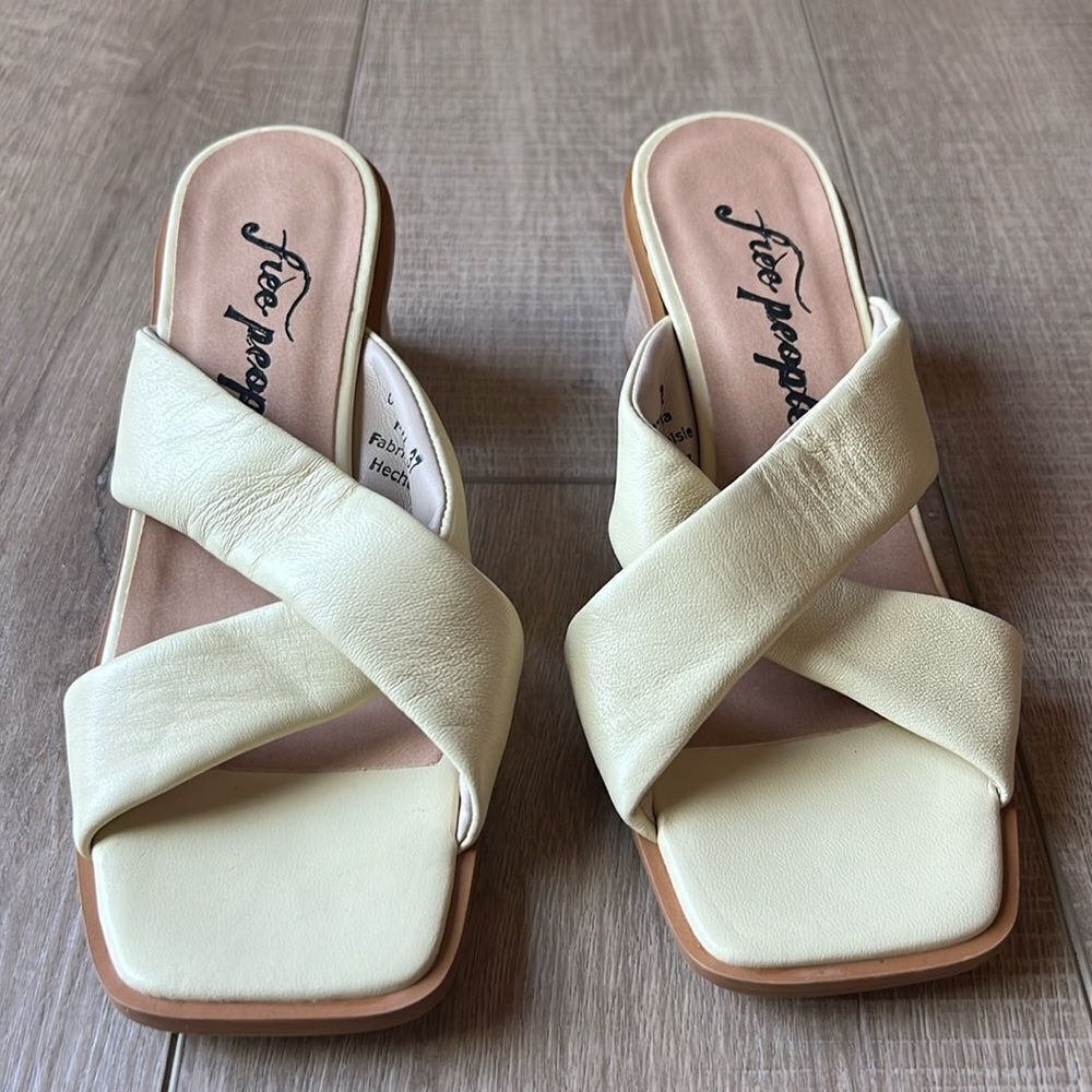 Free People Cameron Crisscross Heel Light Yellow US 7